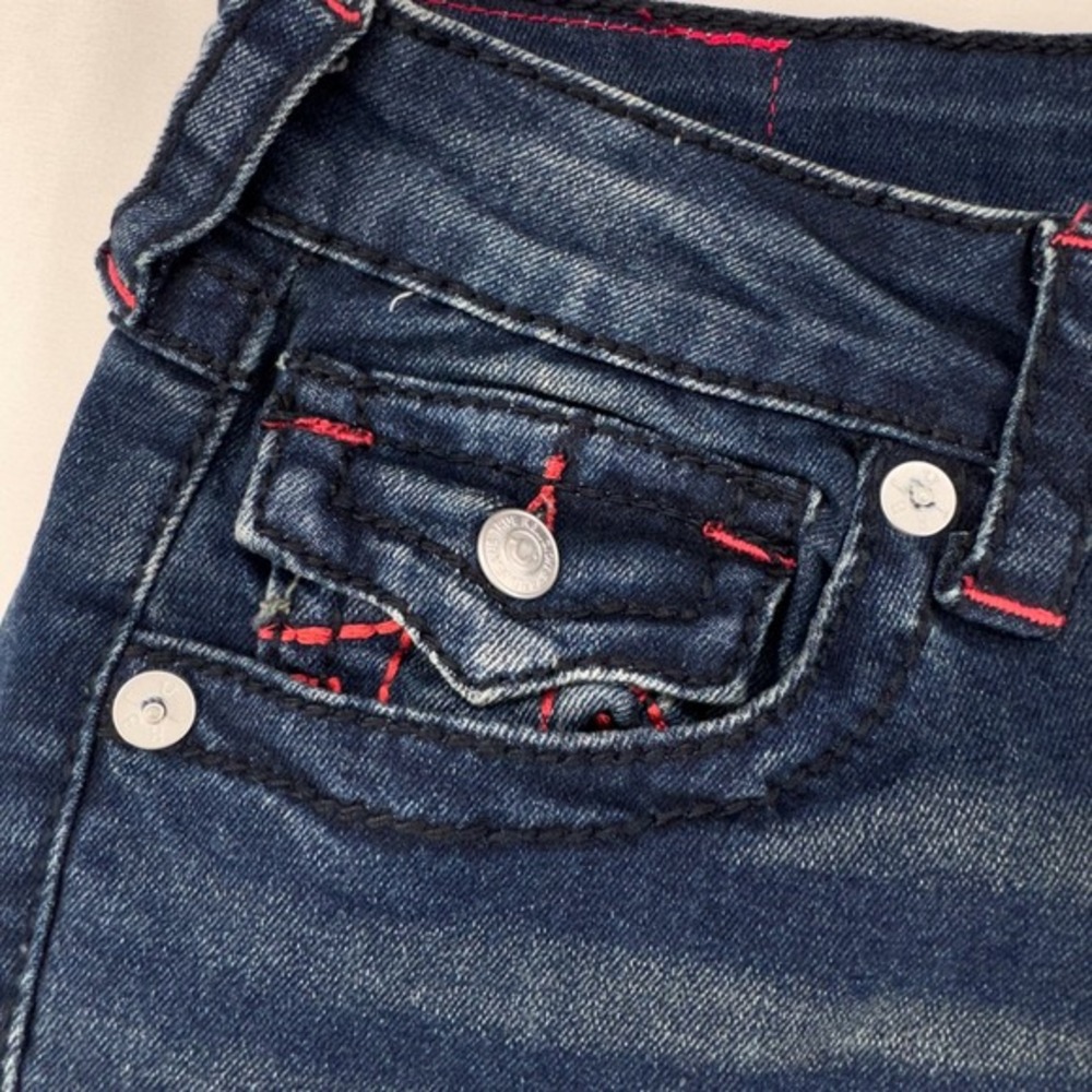 True Religion Halle Big T HR Flap Skinny‎ Jeans Dark Rejuvenating Wash Size 30 - Picture 4 of 9